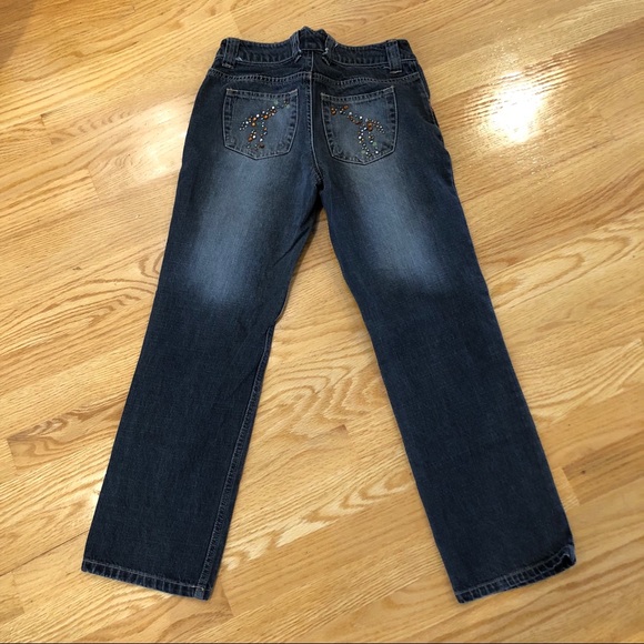 Size 10 Kids Dark Blue Bedazzled Jeans - Picture 5 of 6